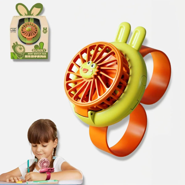 Bunny Wrist Fan — Hands-Free Cooling with Night-Light & Kawaii Charm